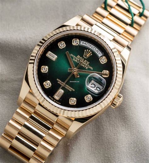 rolex day date 36 automatic green dial|rolex day date 228238.